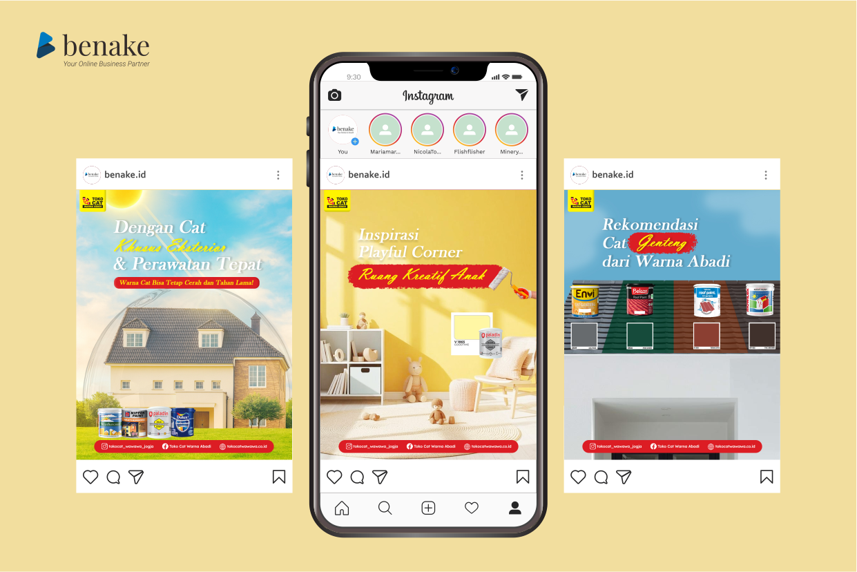 portofolio manajemen sosial media toko cat warna abadi